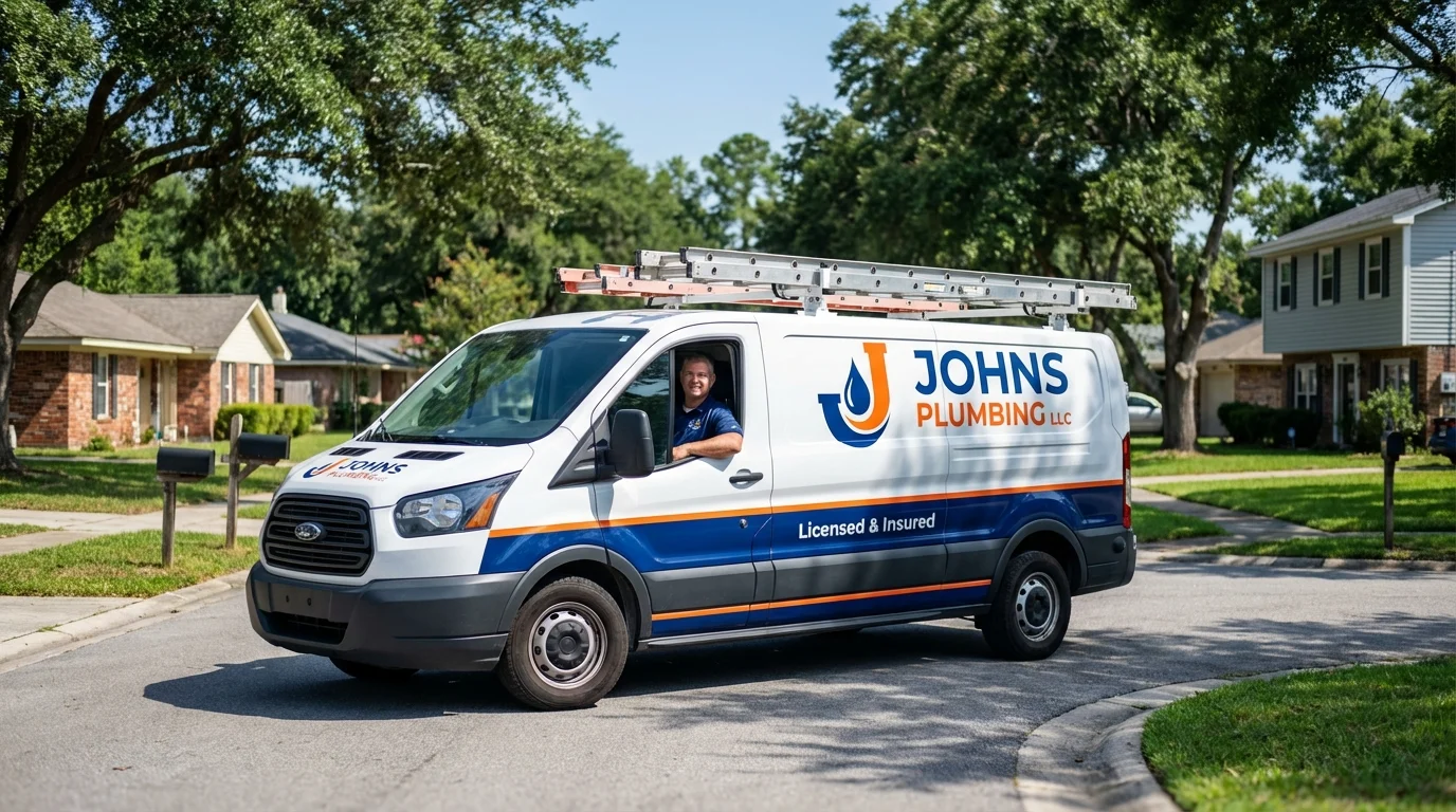Johns Plumbing LLC service van in Friedensburg, PA