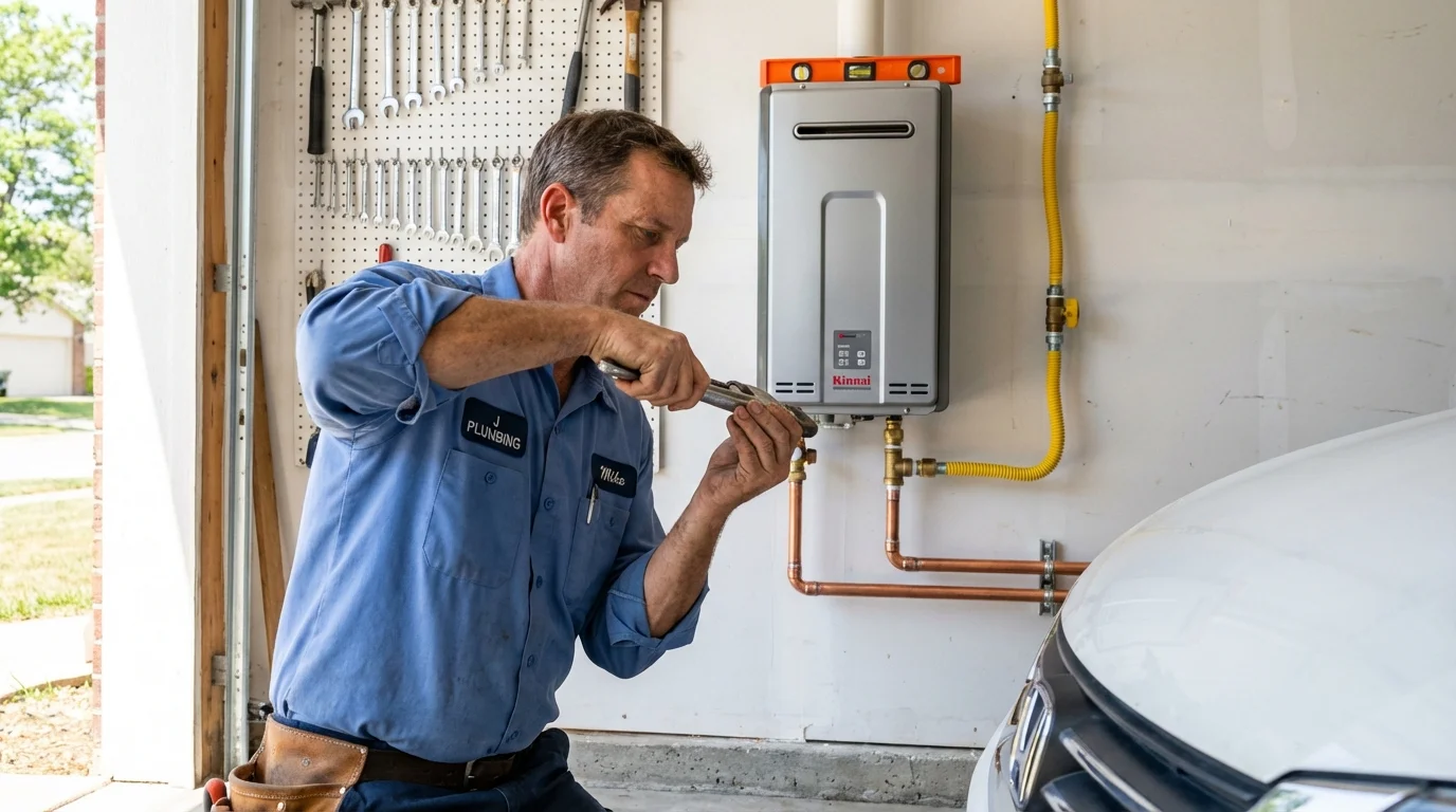 Tankless water heater installation by a Johns Plumbing LLC plumber in Friedensburg